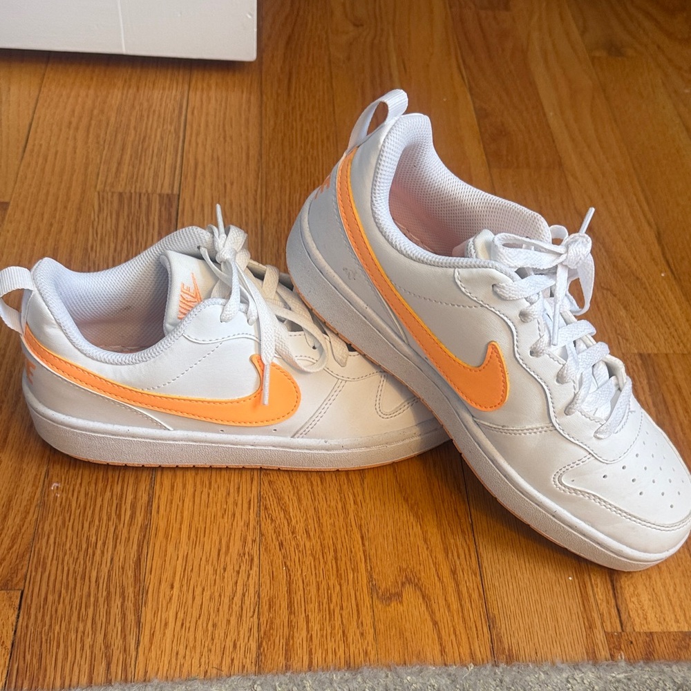 Nike Boys White and Orange Sneakers